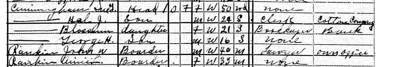 Census Record from 1940 that includes John E Rankin