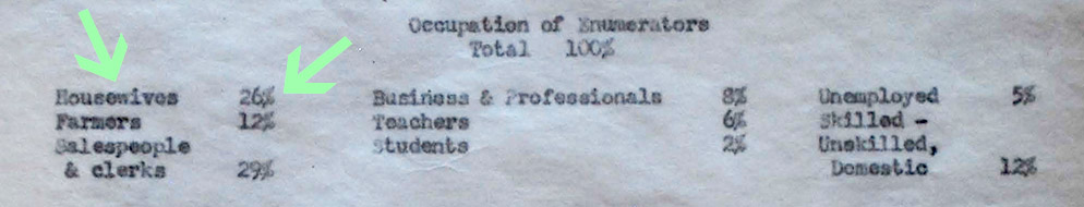 table showing occupations of enumerators