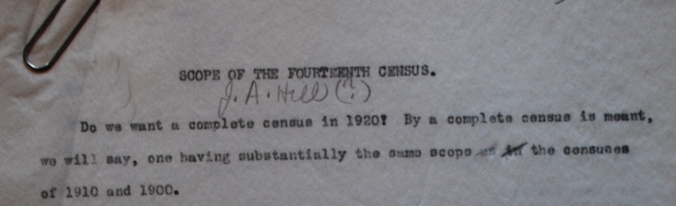 Scope of the Fourteenth Census