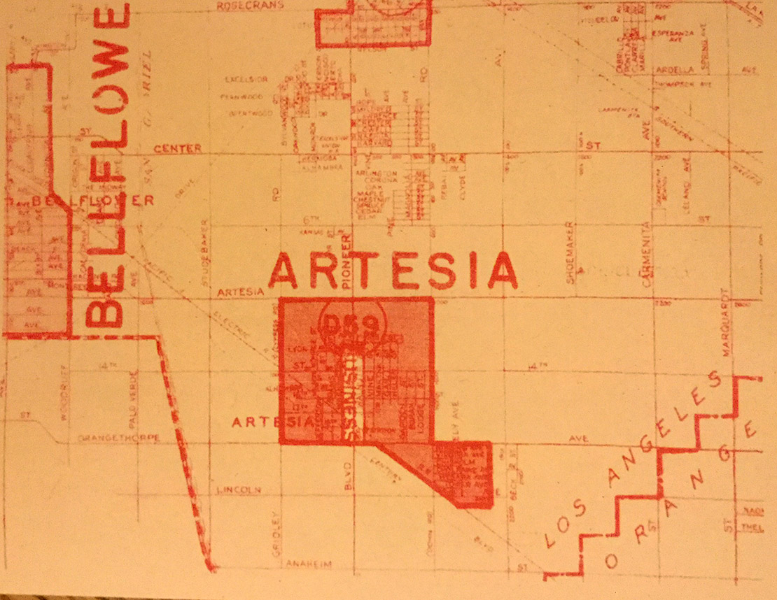 image of HOLC map for Artesia in red